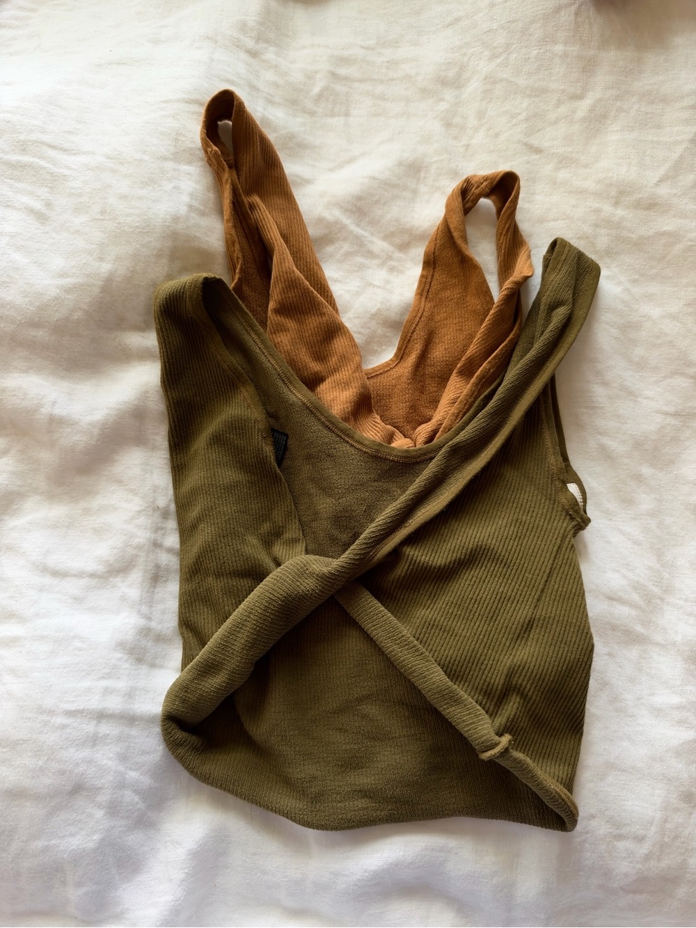 BOGO Urban Outfitters Women's Olive & Rust Ribbed Tank Top